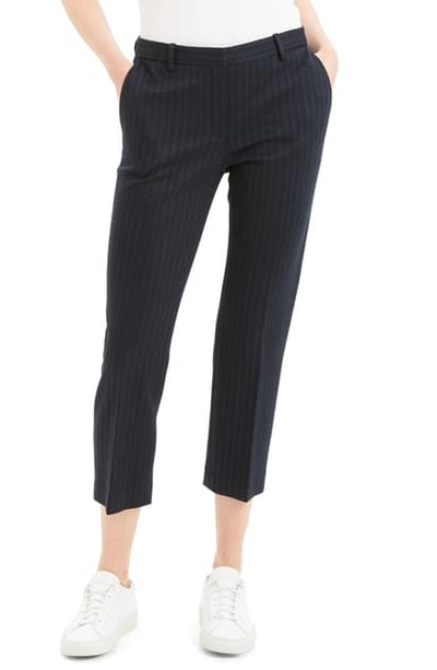Theory Striped Tailored Cropped Trousers In Multi
