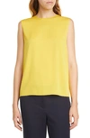 Theory Stretch Silk Straight Shell Core In Mustard