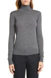 Theory Regal Wool Turtleneck Sweater In Medium Heather Grey