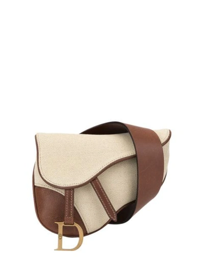 Pre-owned Dior  Saddle Waist Belt Bag In Neutrals