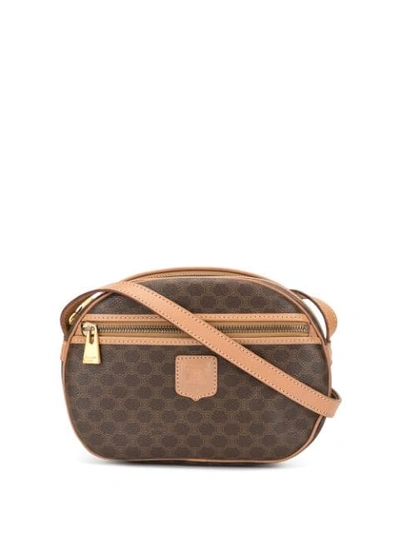 Celine Macadam Pattern Crossbody Bag In Brown
