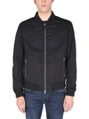 Allsaints Mens Black Bassett Zipped Cotton-blend Bomber Jacket Xxl