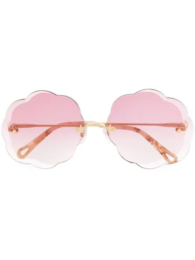 Chloe Rosie round scallop sunglasses Chloé Rosie 60mm Scalloped Rimless Sunglasses | Nordstromrack main image 3
