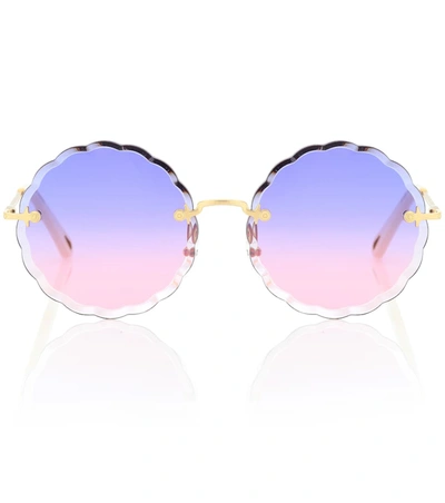 Chloé Rosie Round Metal Sunglasses In Purple