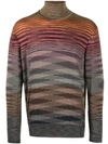 Missoni Roll-neck Space-dyed Wool Sweater In Brown
