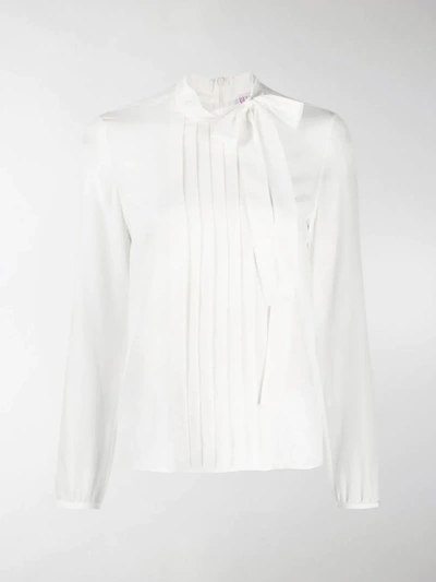 Red Valentino Pleated Front Blouse In White
