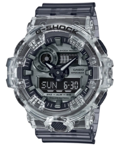 G-shock Men's Analog-digital Skeleton Clear Resin Strap Watch 53.4mm Ga700sk-1a In White