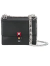 Fendi Mini Leather Shoulder Bag In Black