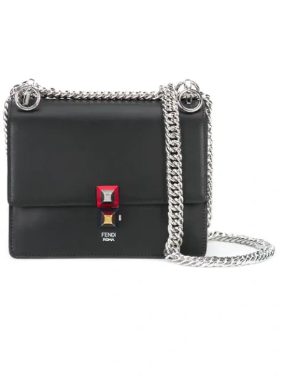 Fendi Mini Leather Shoulder Bag In Black