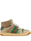 Gucci Virtus Gg Supreme High-top Sneakers In Beige,green