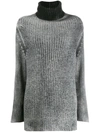 Avant Toi Ribbed Stitch Pullover In Grey
