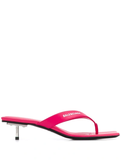 Balenciaga Structured Low-heel Sandals In Fuchsia