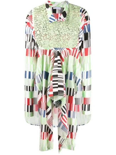 Jw Anderson Asymmetric Printed Dress In Green