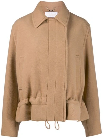Chloé Drawstring Fitted Jacket In 26a Worn Brown