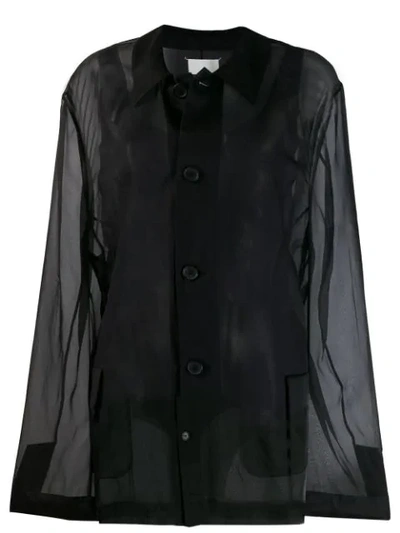 Maison Margiela Organdie Oversized Blazer In Black