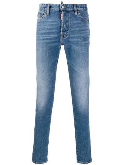 Dsquared2 Faded Slim-fit Jeans In Blue