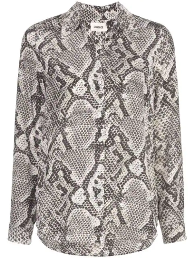L Agence Snake Print Shirt In Neutrals