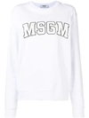 Msgm College Logo Sweatshirt In Grey