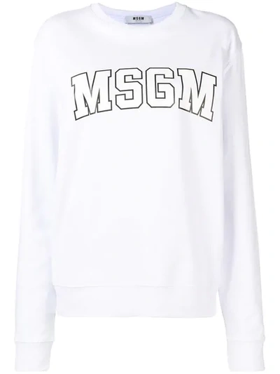 Msgm College Logo Sweatshirt In Grey