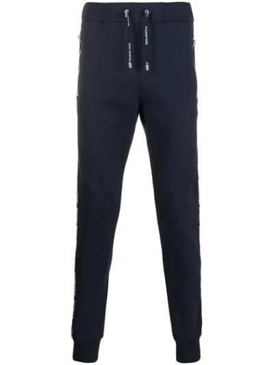 Balmain Logo Strap Track Trousers In Blue