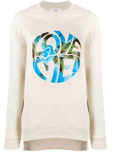 Alberta Ferretti Contrast Print Sweatshirt In Neutrals