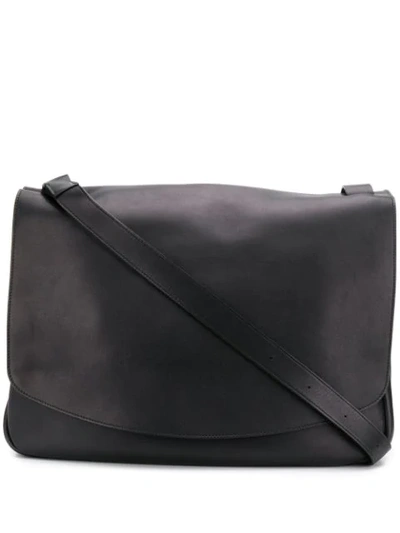 The Row Large Mail Shoulder Bag In Black
