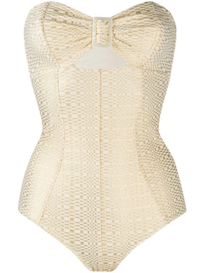 Lisa Marie Fernandez Bandeau Swimsuit - Neutrals