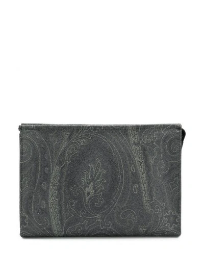 Etro Paisley Print Clutch - Grey