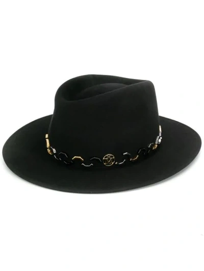 Maison Michel Embellished Hat - Black