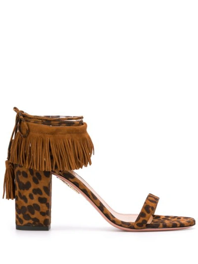 Aquazzura Gypset 85 Sandals In Brown