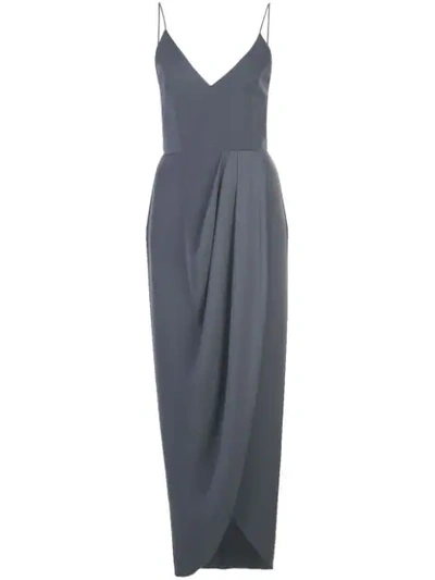 Shona Joy Draped Slip Dress In Grey