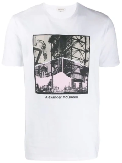 Alexander Mcqueen Industrial Scene Print T-shirt In White