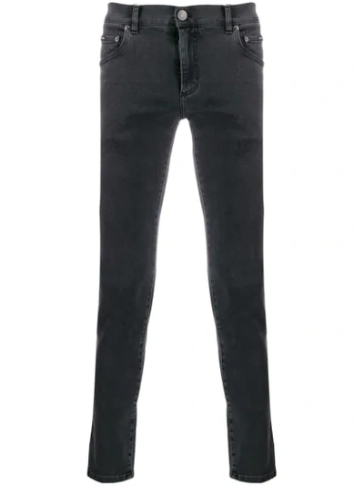 Dolce & Gabbana Ausgewaschene Skinny-jeans In Grey