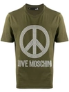 Love Moschino Peace And Love T-shirt In Green