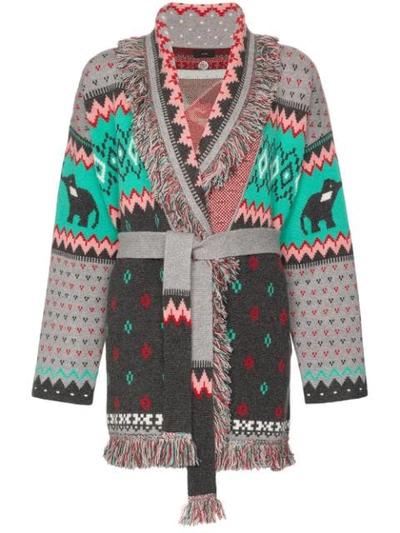 Alanui Elephant Fairisle Cashmere Cardigan In Multicolour