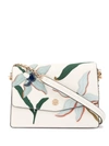 Tory Burch Robinson Applique Shoulder Bag In White
