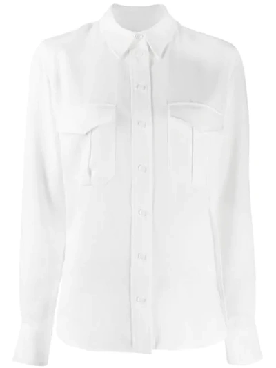 Calvin Klein Flap Pocket Shirt In White