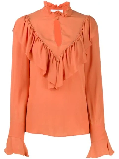 See By Chloé Ruffled Blouse In Orange