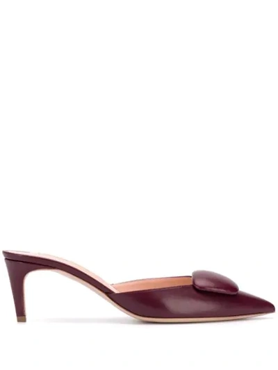 Rupert Sanderson Elsa Heeled Mules In Red