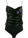 Pinko Sequin Embroidered Tank Top In Black