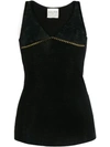 Forte Forte Lace Panel Tank Top In Black