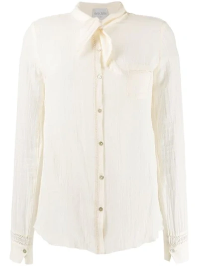 Forte Forte Tie Neck Button-up Shirt In White