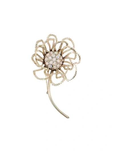 Pre-owned Susan Caplan Vintage 1960's Sarah Coventry Flower Brooch In Gold