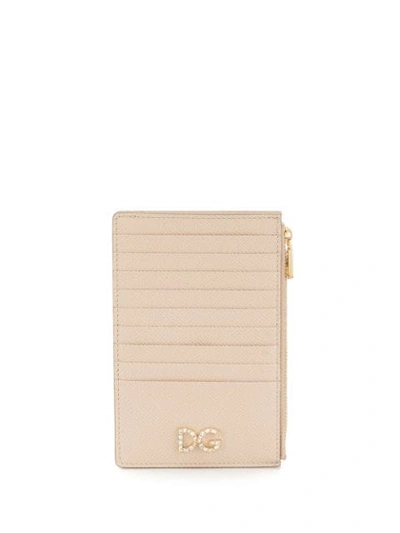 Dolce & Gabbana Vertical Card Holder In Neutrals