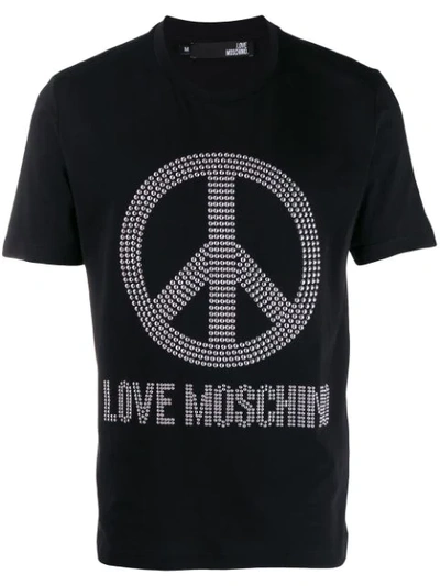 Love Moschino Peace And Love T-shirt In Black