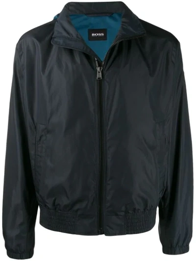 Hugo Boss Waterproof Zipped Jacket In Blue