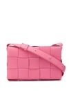 Bottega Veneta Cassette Bag In Maxi Intreccio In Pink