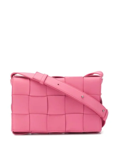 Bottega Veneta Cassette Bag In Maxi Intreccio In Pink