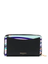 Emilio Pucci Geometric Panelled Zip Wallet In Black