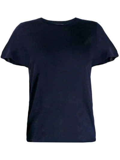 Vince Fitted Knit Top In Blue